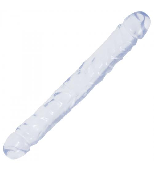 Crystal Jellies Jr Double Dong 12 Inch - Clear