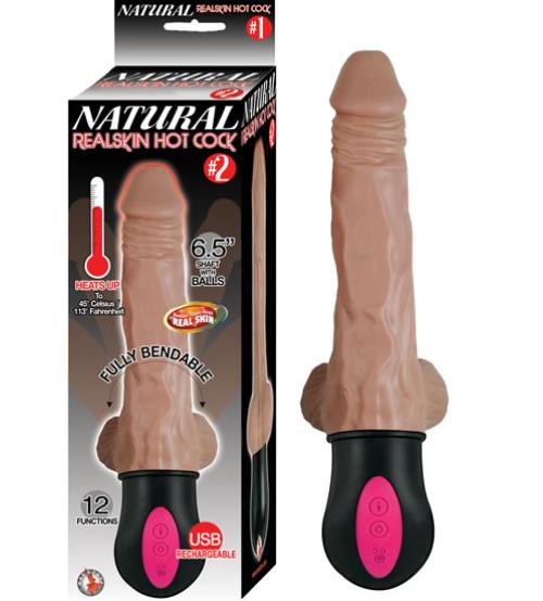 Natural Realskin Hot Cock #2 - With Balls - Brown
