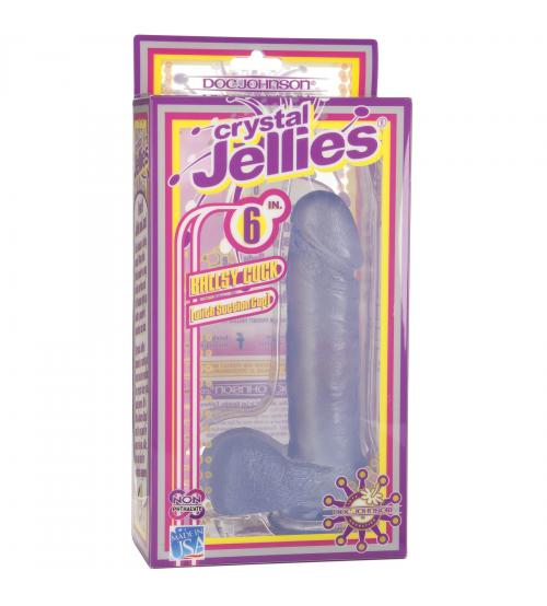 Crystal Jellies 6 Inch Ballsy With Suction Cup - Clear