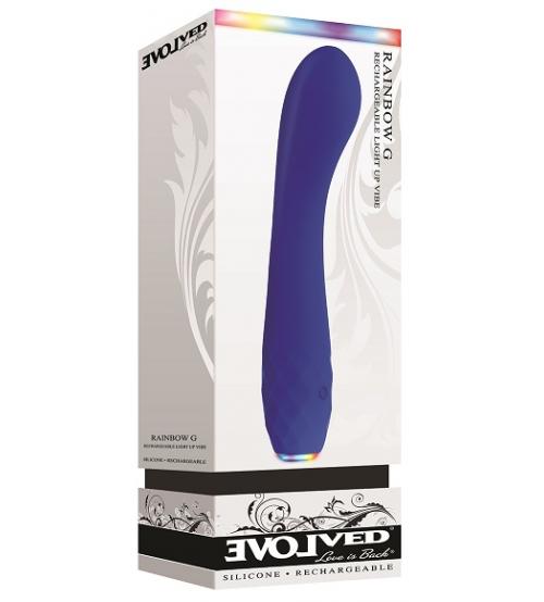 Rainbow G Rechargeable Light Up Vibe - Blue