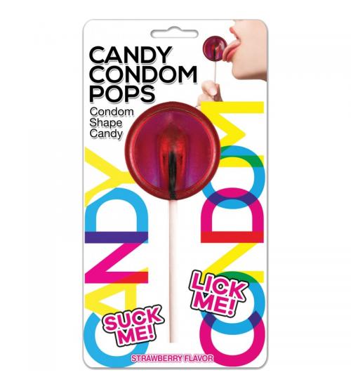 Candy Condom Pop -  Strawberry