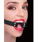 Ring Gag With Leather Straps - Black