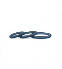 Hombre Snug-Fit Silicone Thin C-Rings - 3 Pack -  Navy