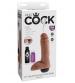 King Cock 8" Squirting Cock With Balls -Tan