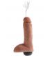 King Cock 8" Squirting Cock With Balls -Tan