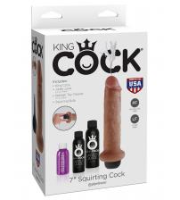 King Cock 7" Squirting Cock - Tan
