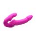 Evoke Rechargeable Vibrating Silicone Strapless Strap on - Pink