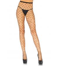 Crystalized Fence Net Tights - One Size - Black