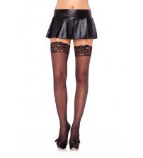 Stay Up Spandex Diamond Dot Sheer Thigh Highs - One Size - Black