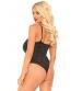 Shimmer Lurex Opaque Thong Back Bodysuit - Black/gold - One Size