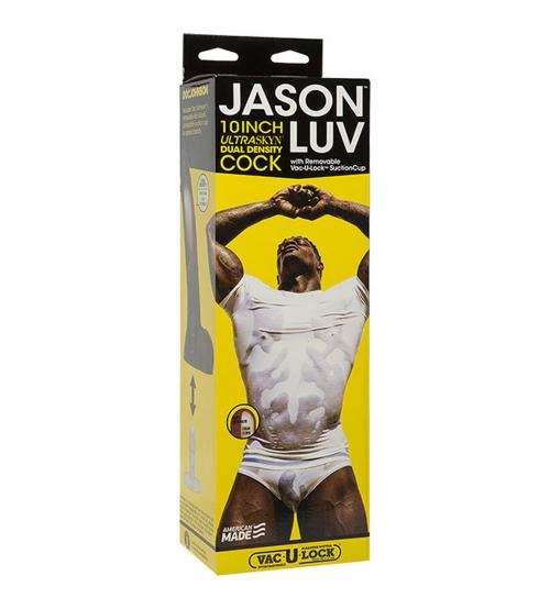 Jason Luv - 10 Inch Ultraskyn Cock With Removable Vac-U-Lock Suction Cup - Chocolate