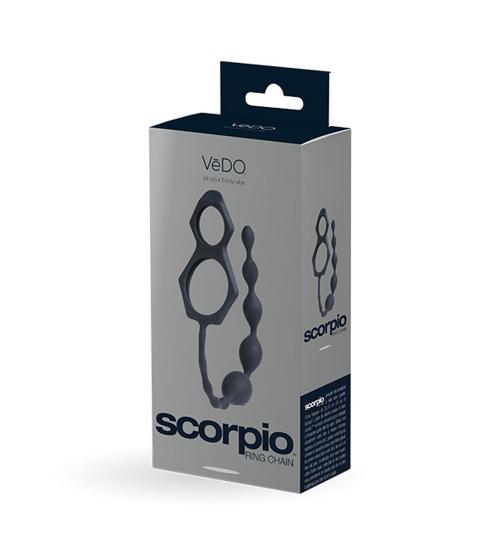 Scorpio Ring Chain - Black