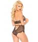 Eyelash Lace Keyhole Halter - Black - Medium