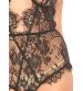 Eyelash Lace Keyhole Halter - Black - Medium