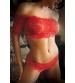 Rose & Thorn Lace Crop Top & Panty - One Size