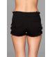 Denim Shorts With Belt Buckle Side Details and Faux Back Pockets - Medium