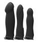 Body Extensions - Hollow Strap-on 4-Piece Set  With Clitoral Vibrator - Black