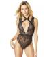Soft Cup Teddy With Harness Choker - Black - S/m