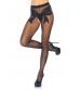 Spandex Woven Bow Sheer Backseam Crotchless Pantyhose - One Size - Black