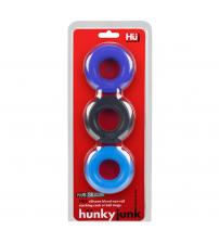 Hunkyjunk Huj3 C-Ring 3 Pk - Blue / Multi
