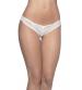 Crotchless Thong With Pearls and Venise Detail - White - One Size
