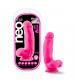 Neo Elite - 7 Inch Silicone Dual Density Cock  With Balls - Neon Pink