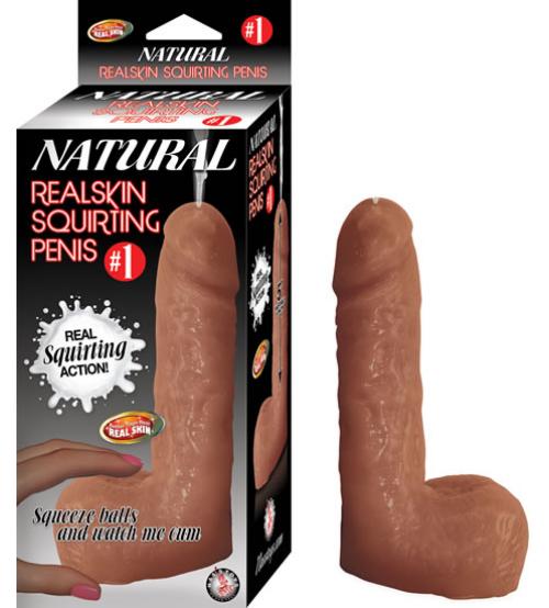 #1 Natural Realskin Squirting Penis - Brown