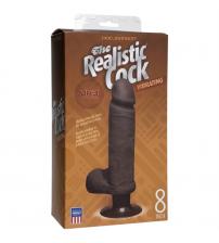 The Realistic Cock Ultraskyn Vibrating 8" - Chocolate