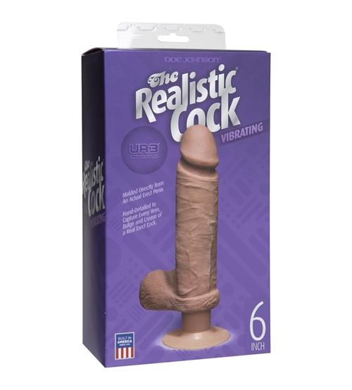 The Realistic Cock Ultraskyn Vibrating 6" - Caramel