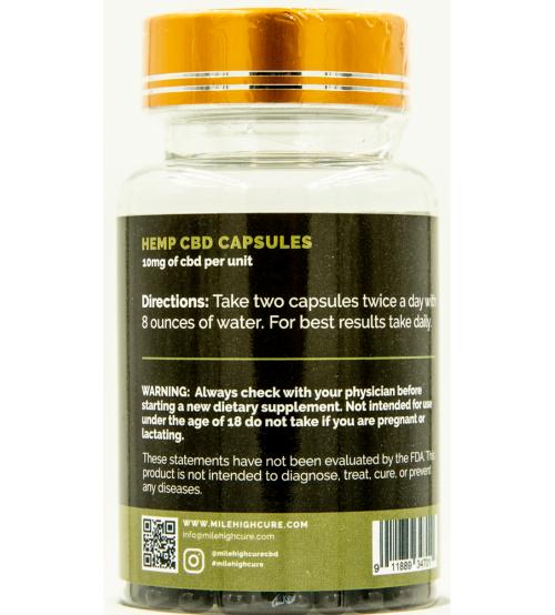 Mile High Cure Full Spectrum Hemp Capsules 10mg 120ct Bottle