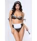 3pc French Maid Bedroom Costume - Black/white - One Size