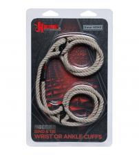 Kink - Hogtied - Bind & Tie - 6mm Hemp Wrist or  Ankle Cuffs - Natural