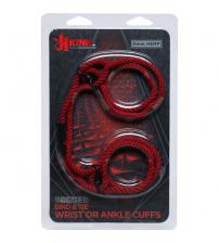 Kink - Hogtied - Bind & Tie - 6mm Hemp Wrist or  Ankle Cuffs - Red