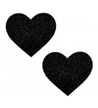 Black Malice Glitter I Heart U Nipztix Pasties