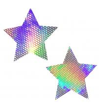 Liquid Party Silver Holographic Starry Nights  Nipztix Pasties