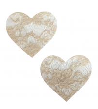 Nude Toffee Lace I Heart U Pasties