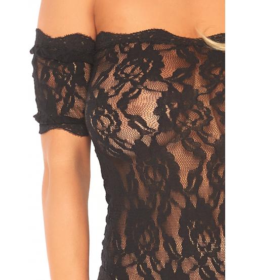Strapless Lace Teddy - Black - Medium/large