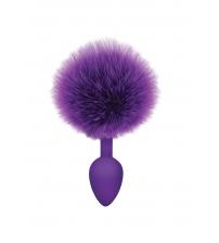 The 9's Cottontails Silicone Bunny Tail Butt Plug  - Purple