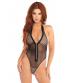 Fishnet Zipper Teddy - One Size - Black