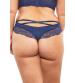 High Leg Lined Thong With Crossing Back Straps - Estate Blue - 3x