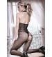 Back to Black Lace Bodystocking With Ornate  Tattoo  - Black - One Size