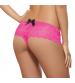Open Crotch Lace Boy Short - 3x4x - Hot Pink