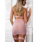 3pc Lace Up Empire Waist Garter Dress - One Size - Sweet Pink