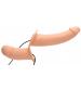 Power Pegger Silicone Vibrating Double Dildo With  Harness - Flesh