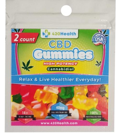 420 Health Hemp Gummies- 50 Count Bulk Box - 2 Pack Gummies