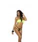 Lycra Bikini Top and Matching G-Striing - One Size - Chartreuse/black