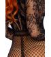 Lace and Fishnet Bodysuit - One Size - Black