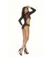 Long Sleeve Lace Teddy With Cut Out Side - One Size - Black
