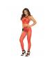 Cami Top and Matching Legging With Feather Design - One Size - Red