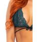 2 Pc Lace Bralette and Panty Set - Teal - S/m